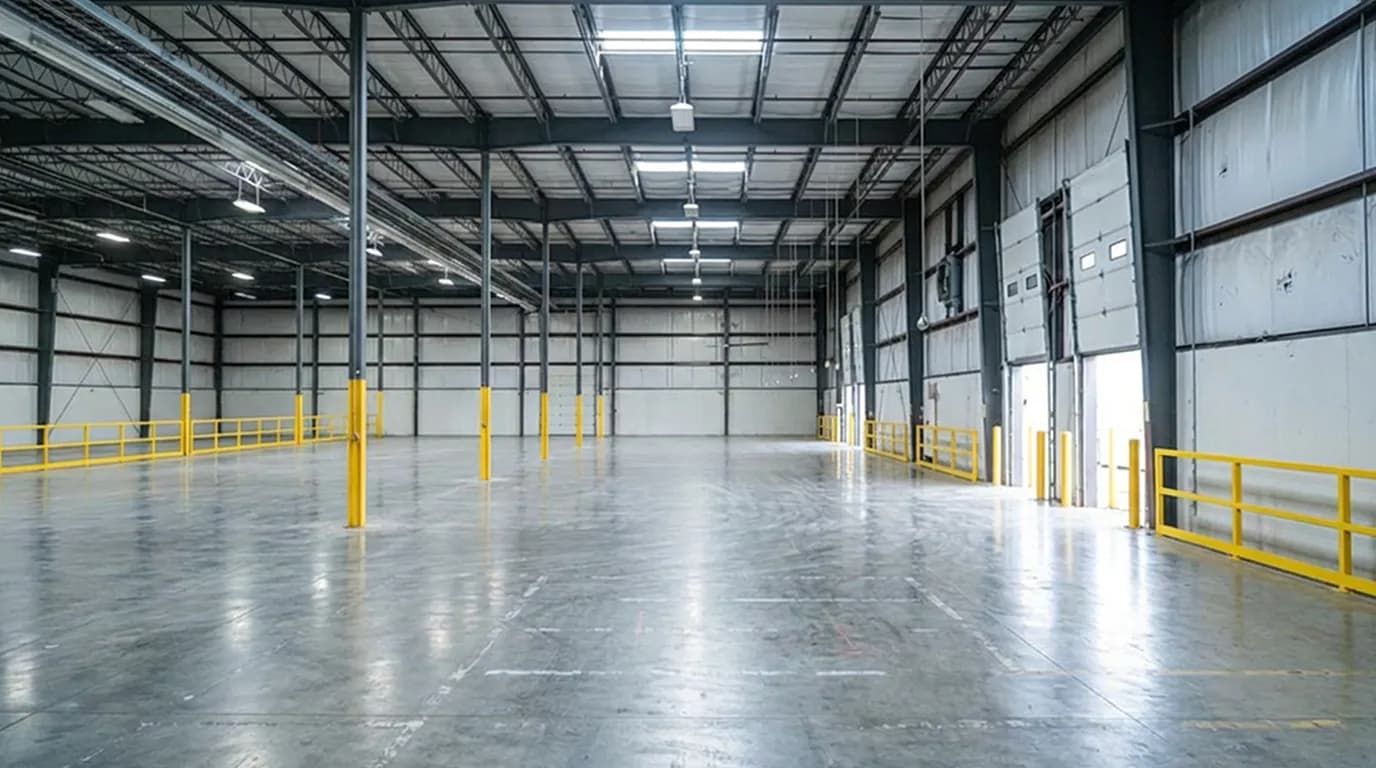Clean warehouse after equipment removal.