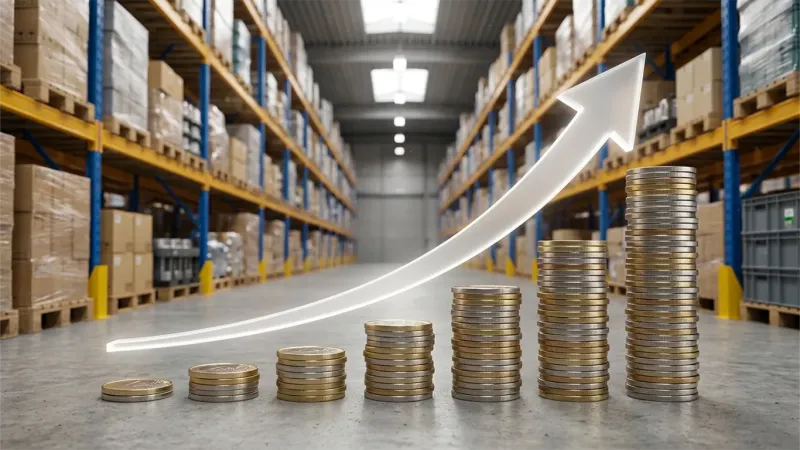 We Buy Racking (growing coins on warehouse floor) in Allen, TX