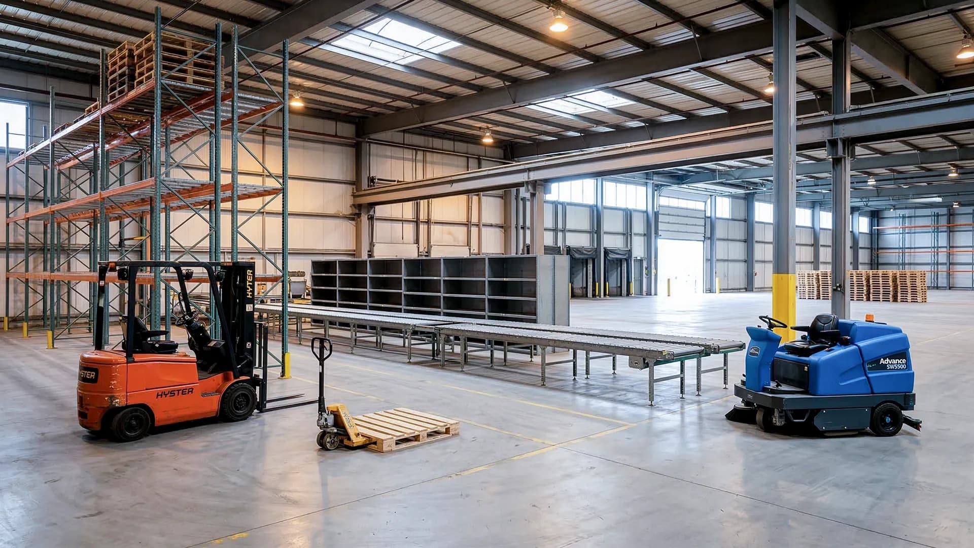 Warehouse with photo of equipment we buy.