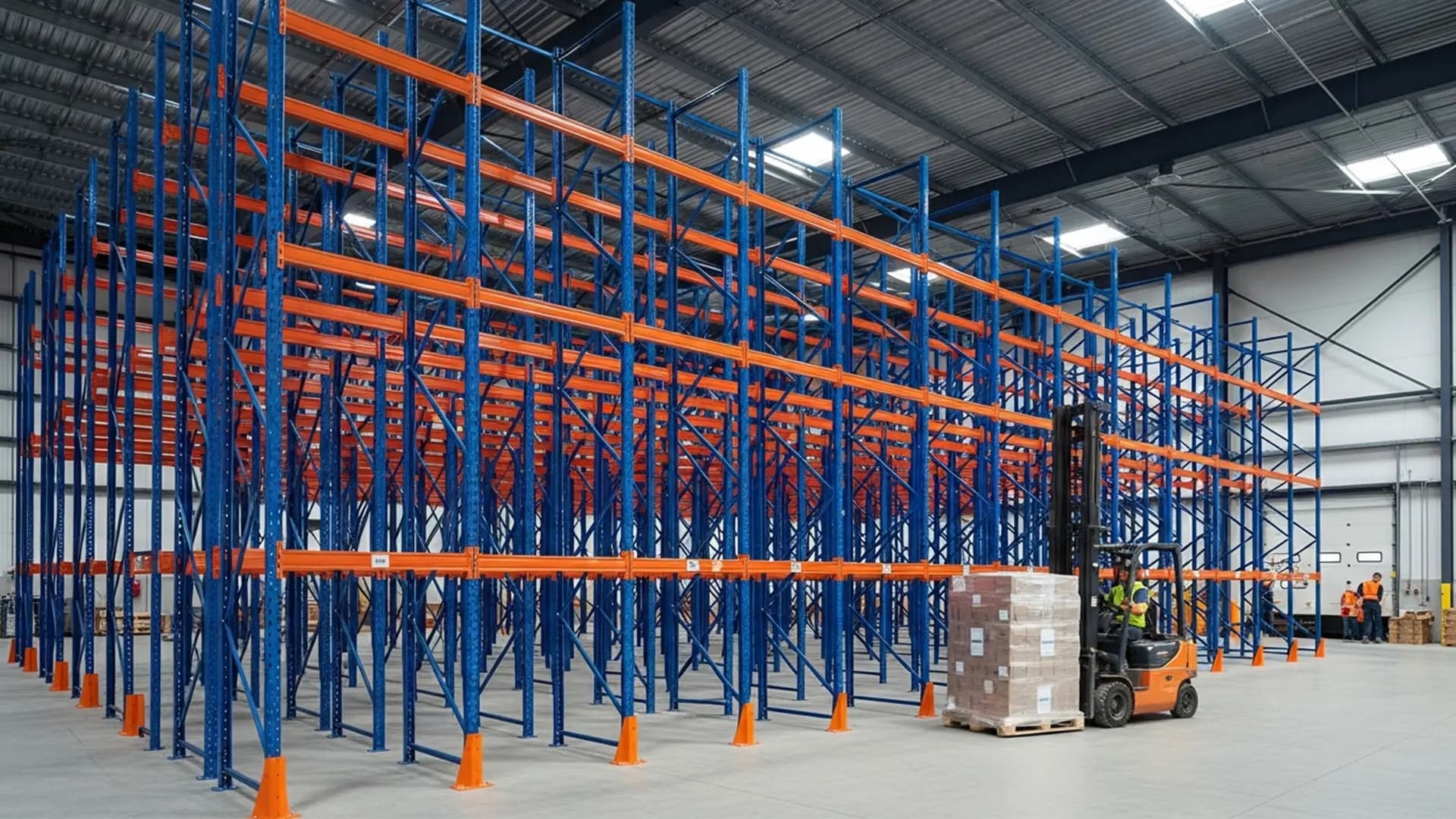 Pallet racking new pallet racking being loaded in Bryan, TX