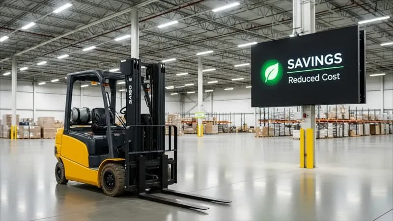 Equipment Surplus (savings sign in warehouse) in Midland, TX