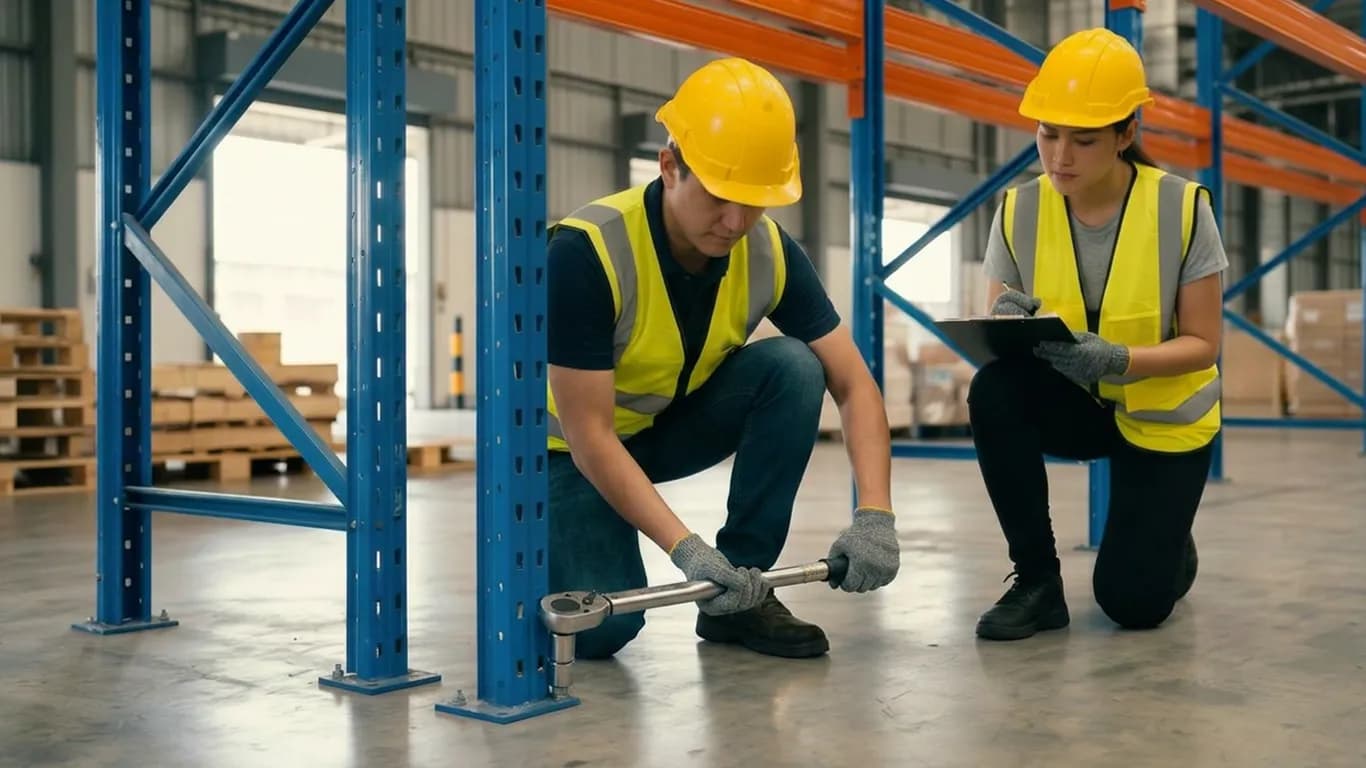 Pallet Rack Safety Assessment (anchor bolt check) in Spring, TX