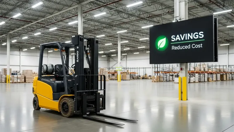 Equipment Surplus (savings sign in warehouse) in Wichita Falls, TX
