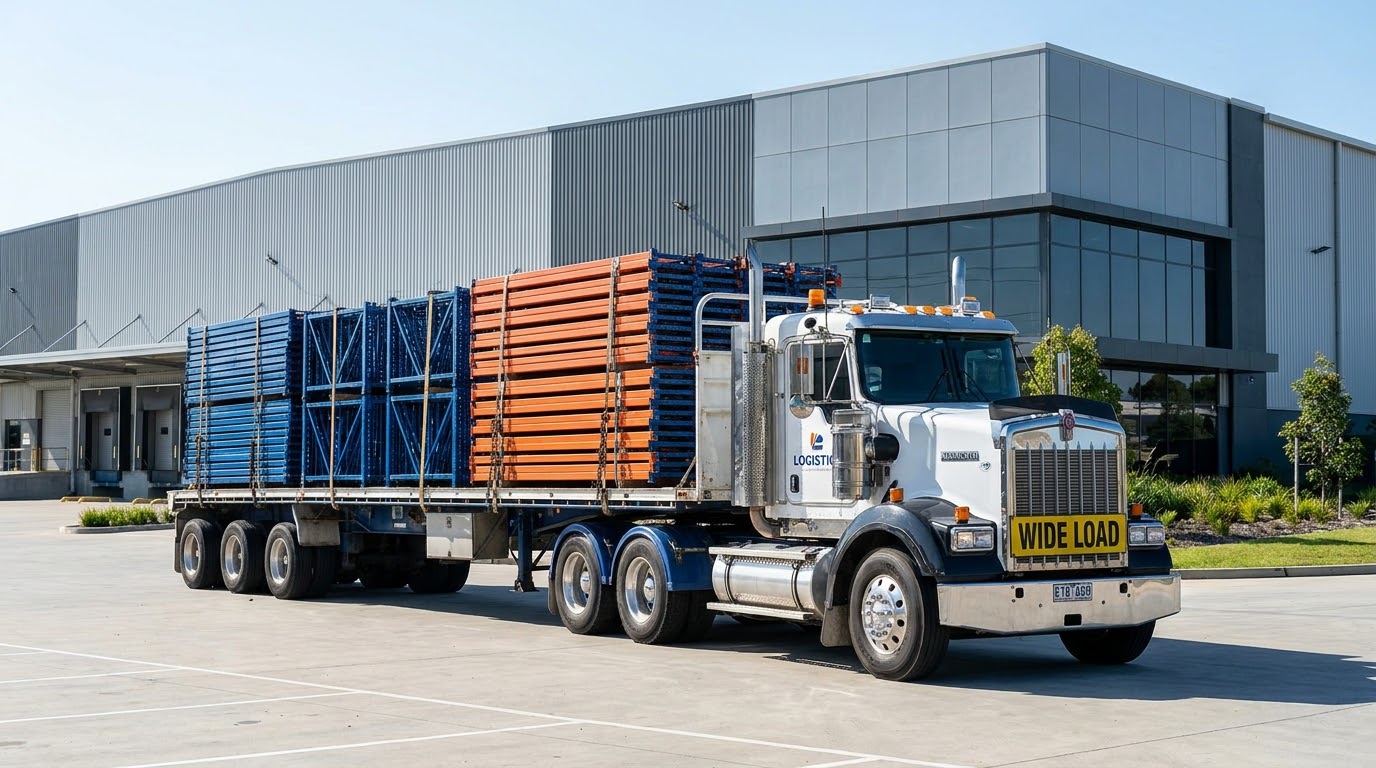 Warehouse racking being relocated